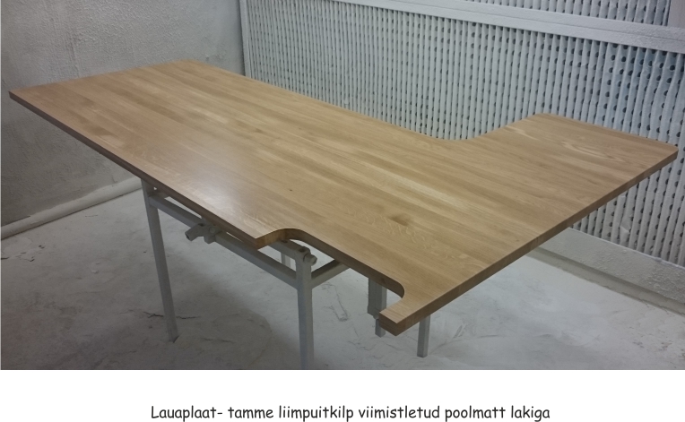 Lauaplaat · tamme liimpuitkilp, poolmatt lakk